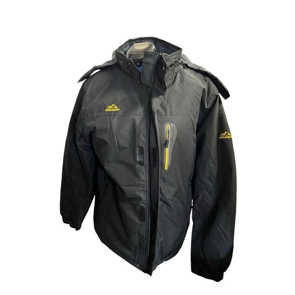 OUTDOOR SPORT Mens Lined Jacket Black Size Large New Without Tags
